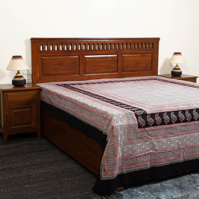 Buy Multicolor Block Print Cotton Bagh Double Bed Sheet Online