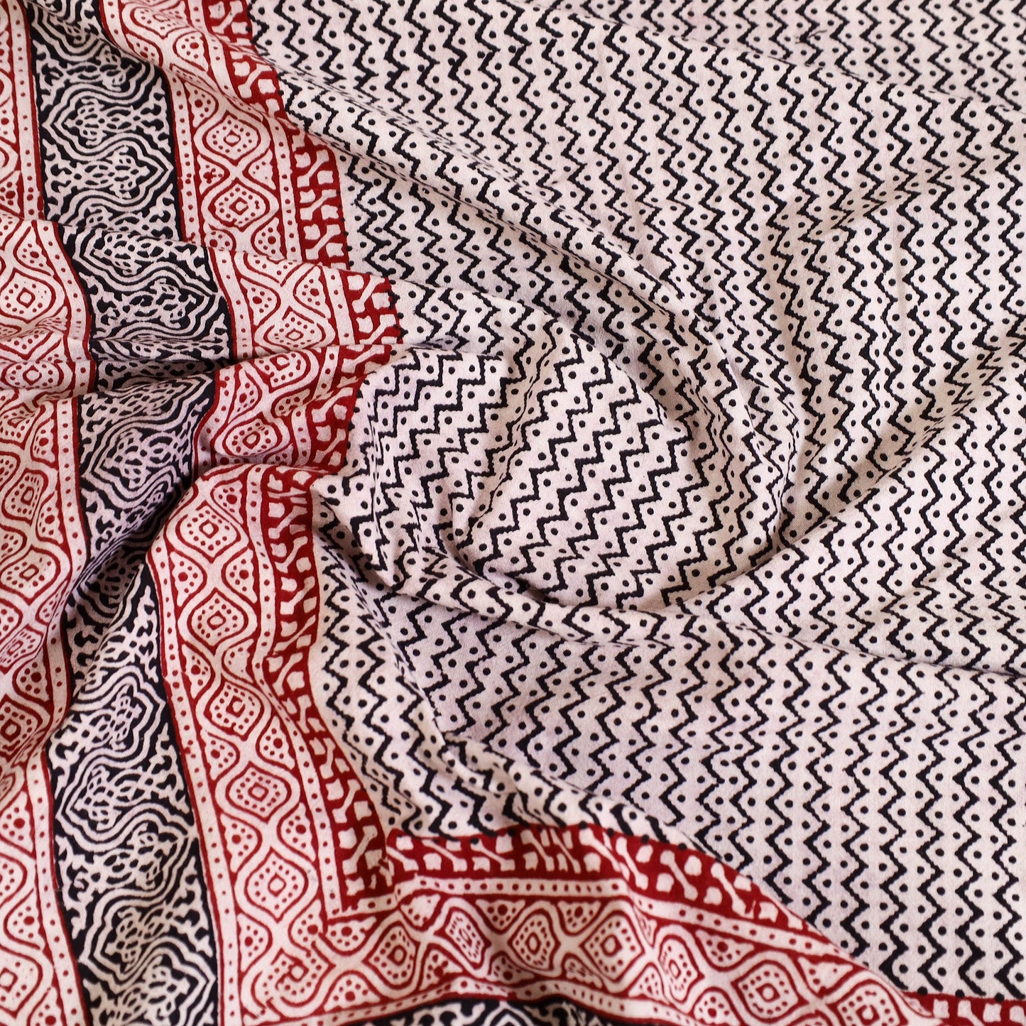 Buy Multicolor Block Print Cotton Bagh Double Bed Sheet Online