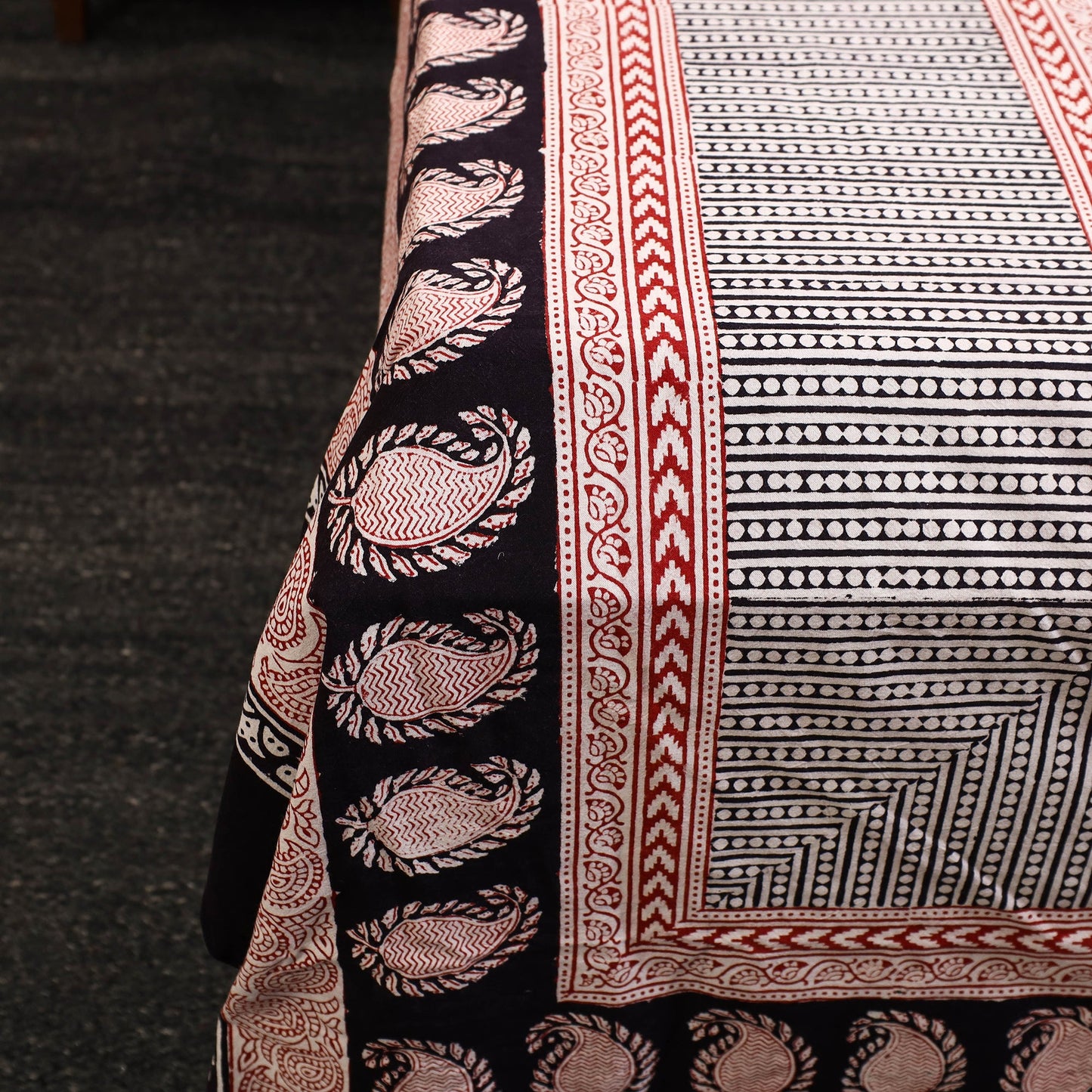 Black - cotton bagh double bed sheet (108 x 90 in) 15