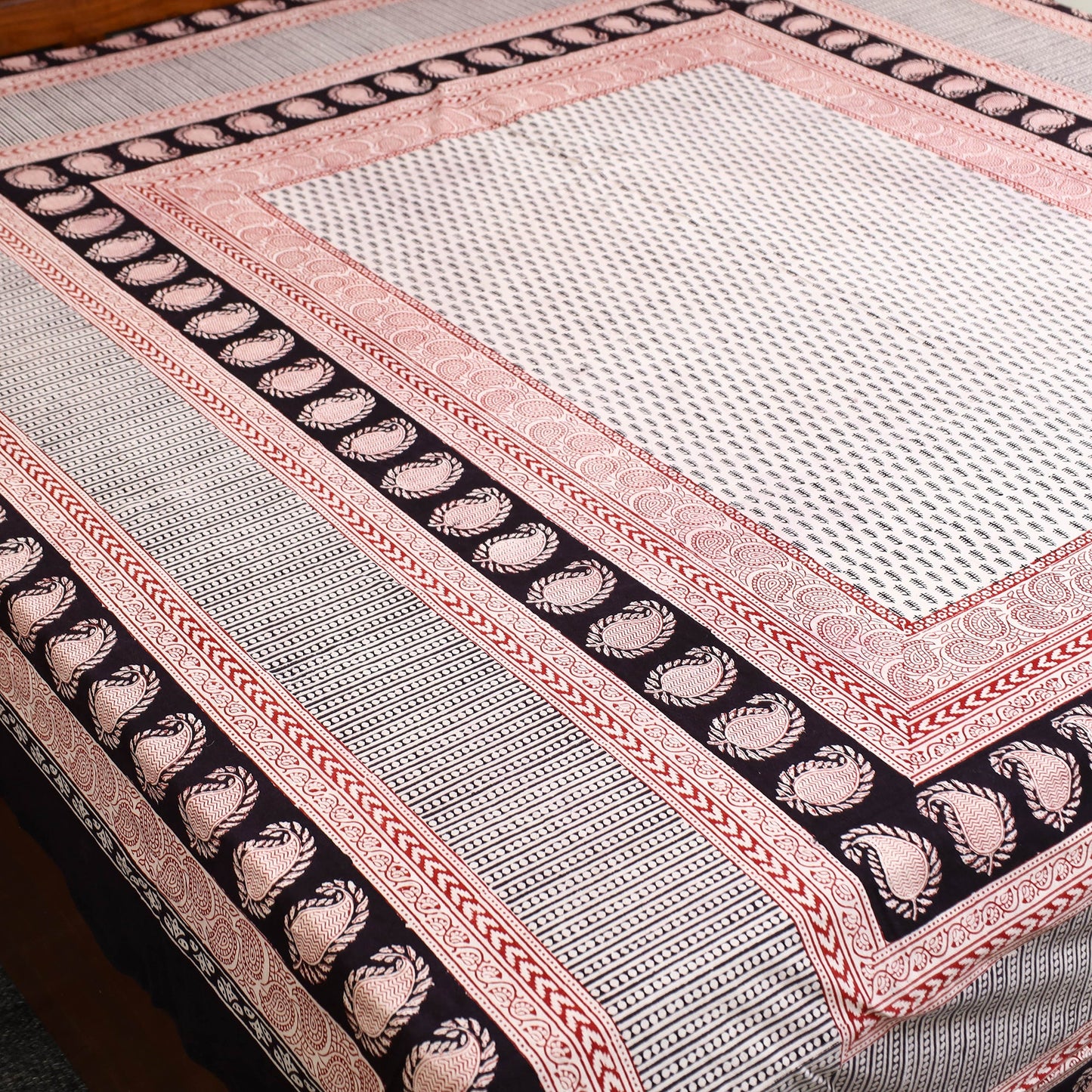 Black - cotton bagh double bed sheet (108 x 90 in) 15