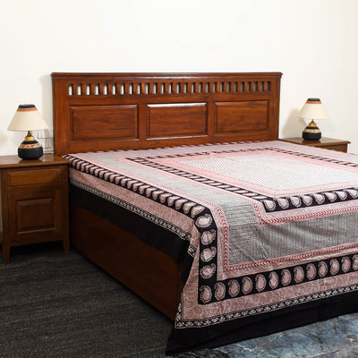 Black - cotton bagh double bed sheet (108 x 90 in) 15