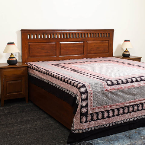 Black - cotton bagh double bed sheet (108 x 90 in) 15