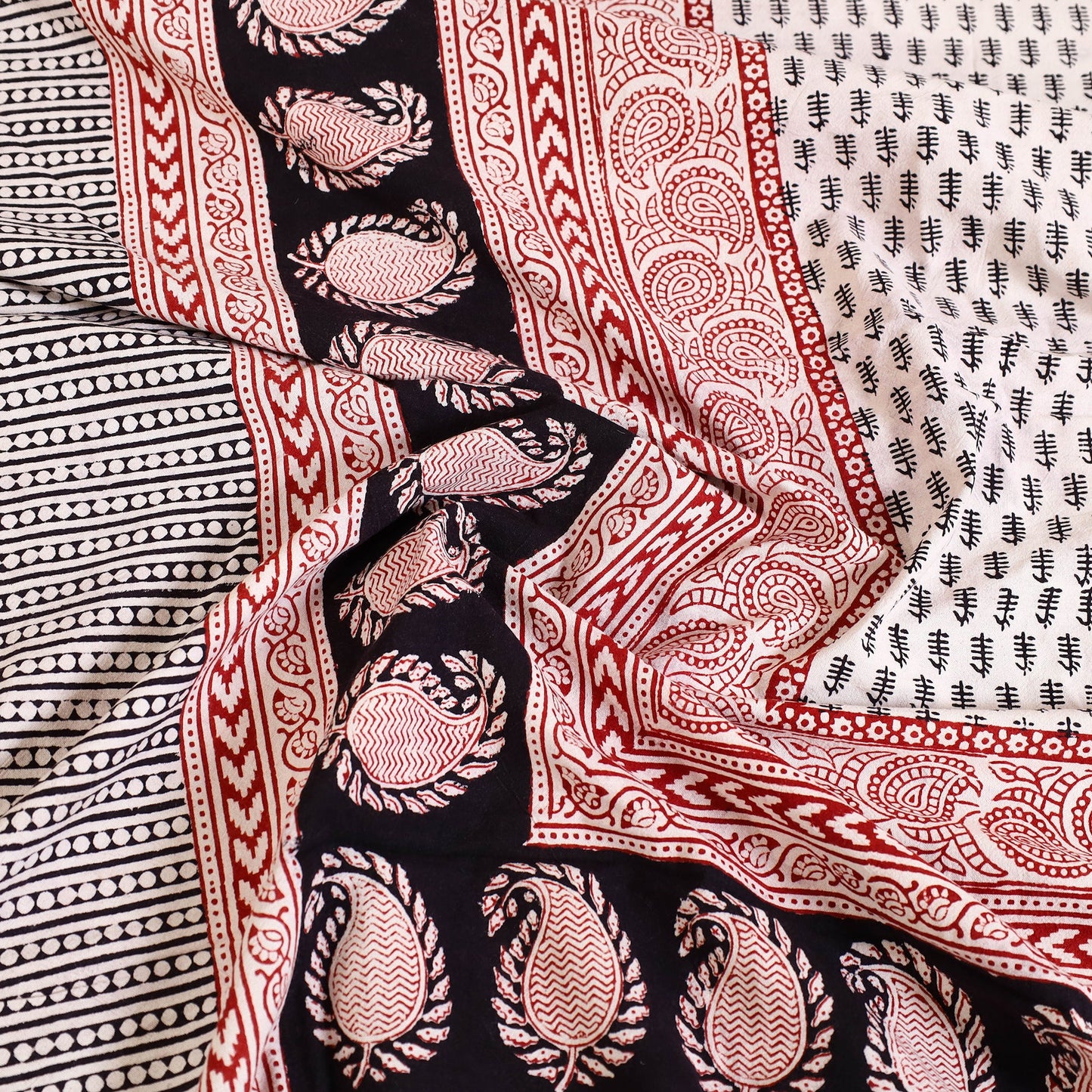Black - cotton bagh double bed sheet (108 x 90 in) 15