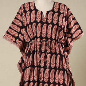 Black - cotton bagh kaftan with tie-up waist (medium) 07