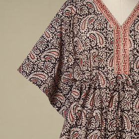 Black - cotton bagh kaftan with tie-up waist (medium) 27