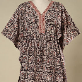 Black - cotton bagh kaftan with tie-up waist (medium) 27