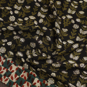 Shop Black Block Print Cotton Bagru Blouse Piece Online