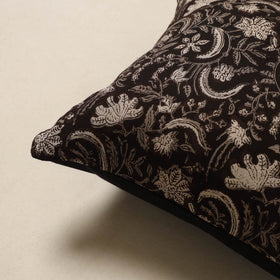 Black - cotton bagru cushion cover 32 - handcrafted