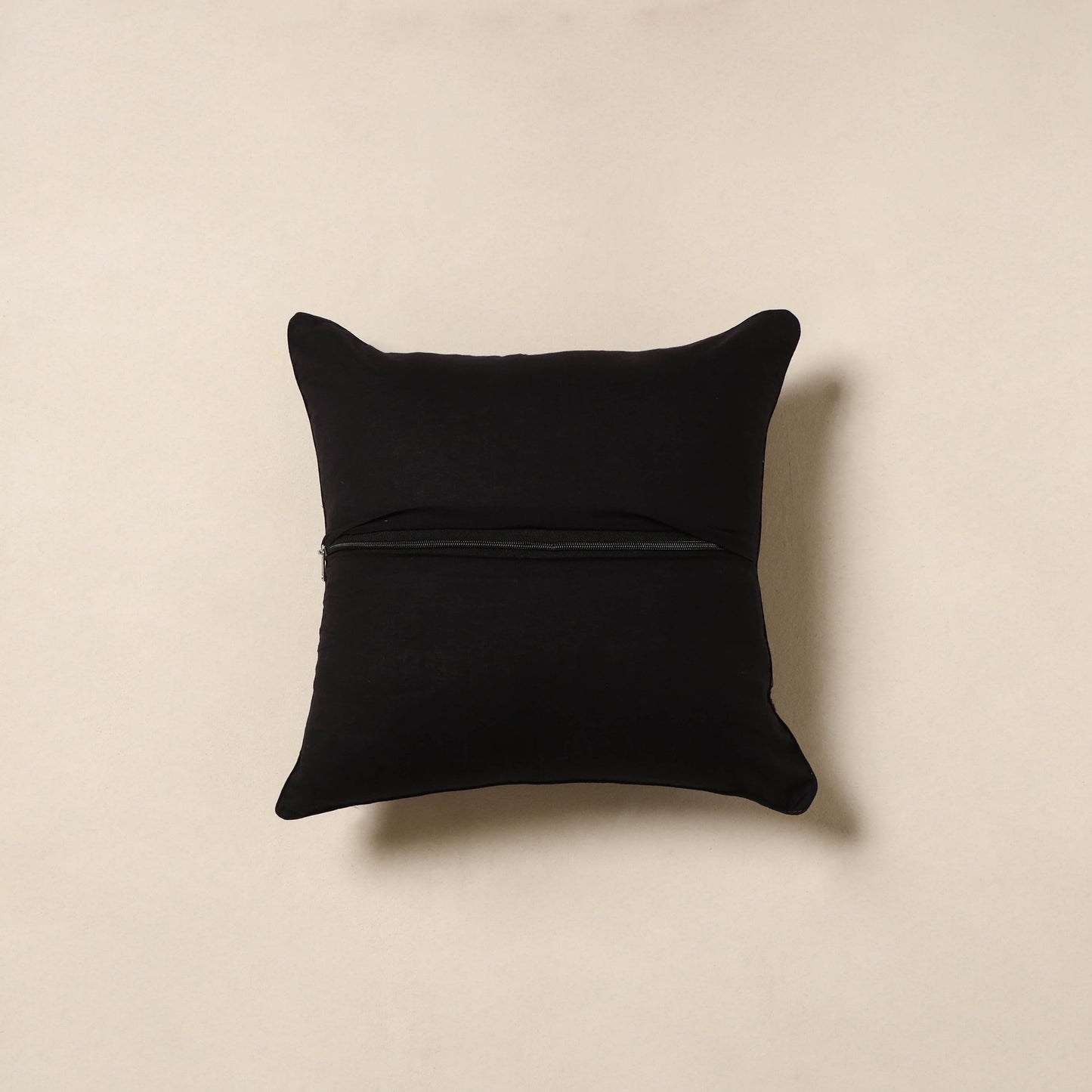 Black - cotton bagru cushion cover 32 - handcrafted