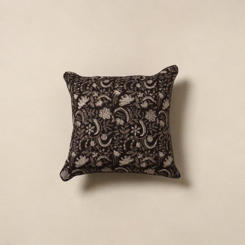 Black - cotton bagru cushion cover 32 - handcrafted