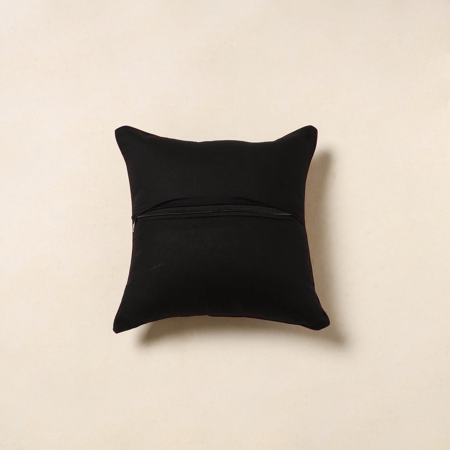 Black - cotton bagru cushion cover 34 - handcrafted