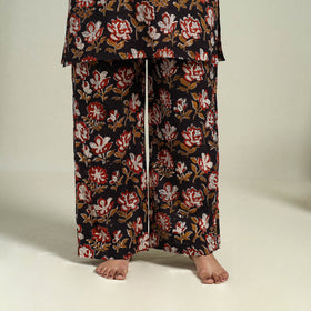 Buy Black Block Print Cotton Bagru Night Suit Set