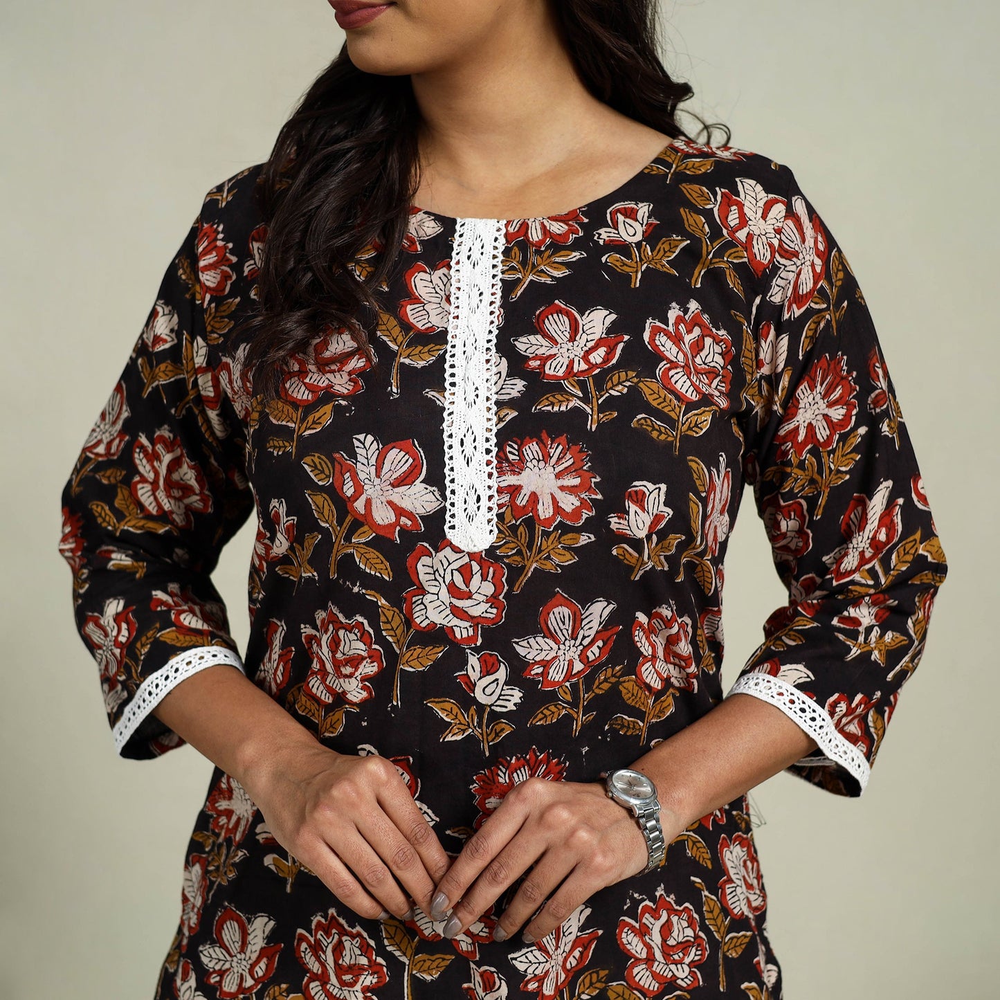 Buy Black Block Print Cotton Bagru Night Suit Set