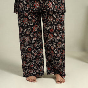  Black Block Print Cotton Bagru Night Suit Set