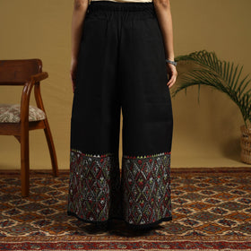 Black - cotton bengal kantha hand embroidery palazzo 92