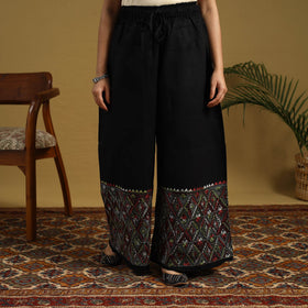 Black - cotton bengal kantha hand embroidery palazzo 92