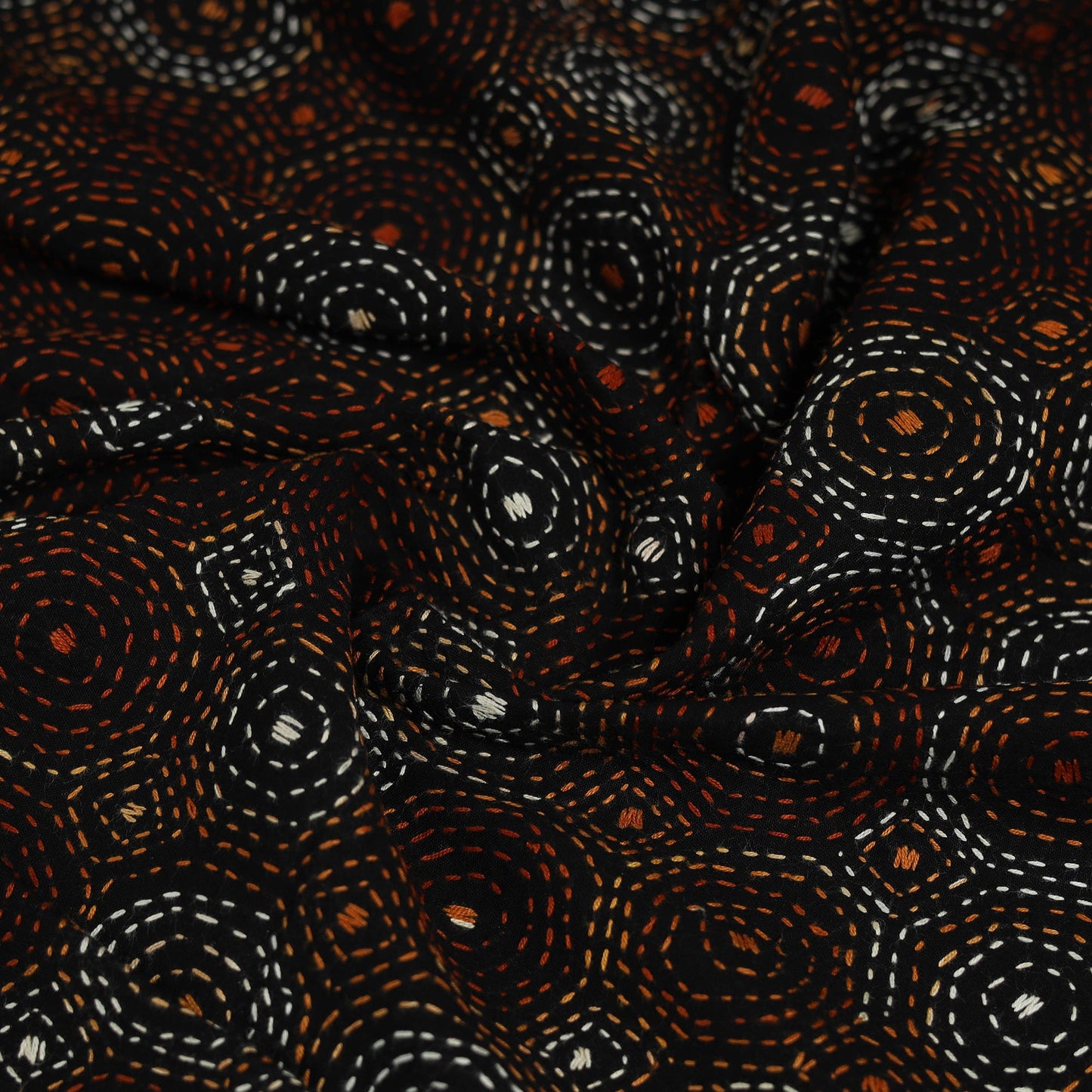 Cotton Bengal Kantha Stitch Blouse Piece 