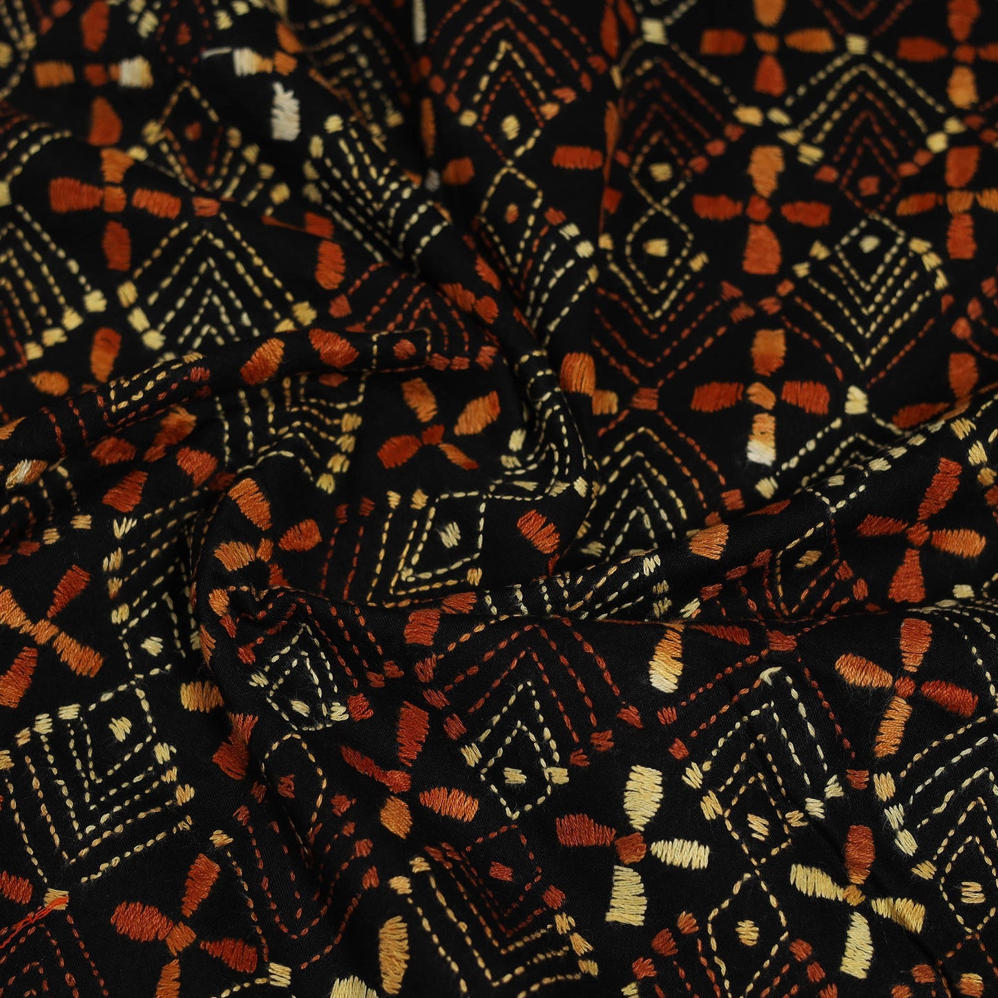 Cotton Bengal Kantha Stitch Blouse Piece 