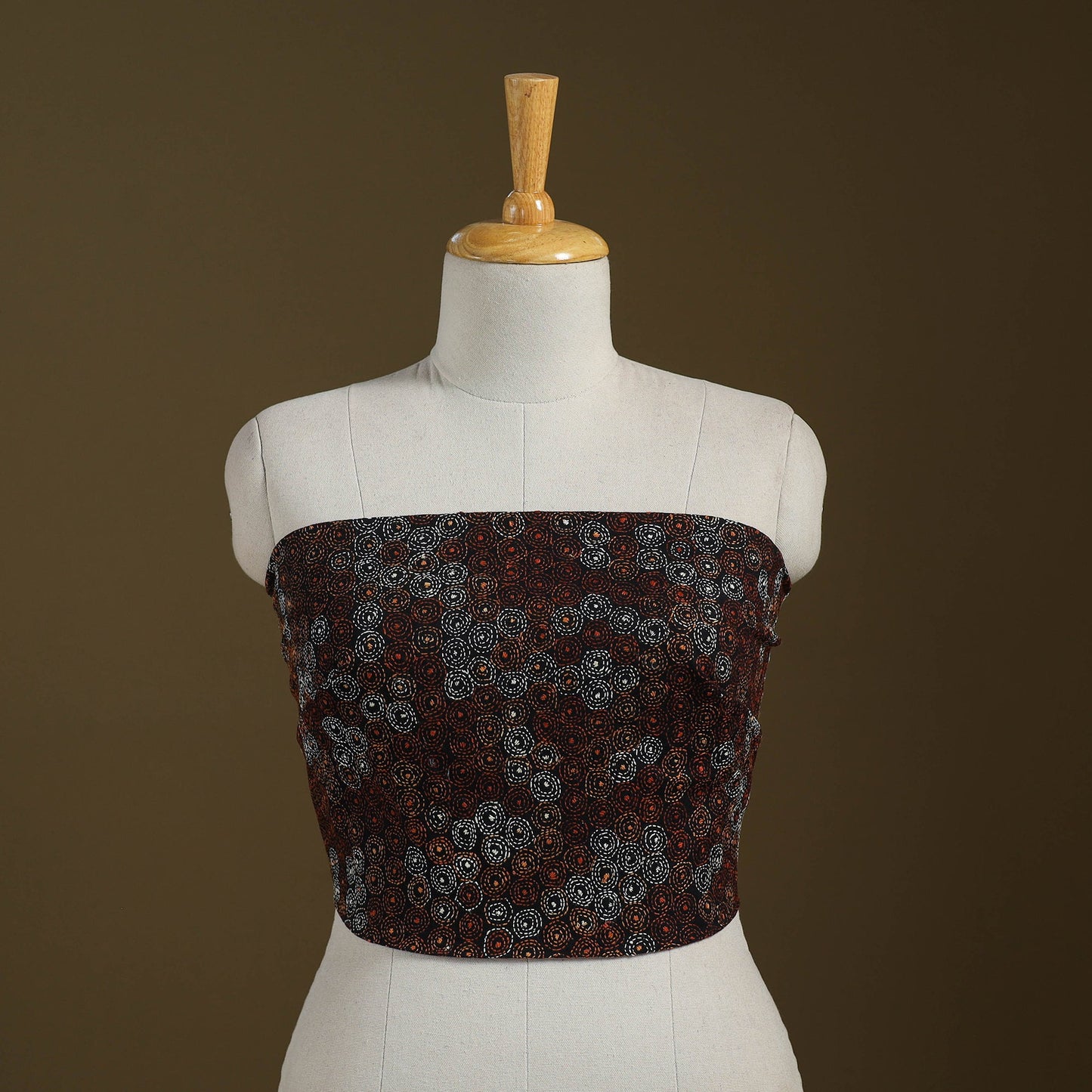 Black Cotton Bengal Kantha Stitch Blouse Piece 