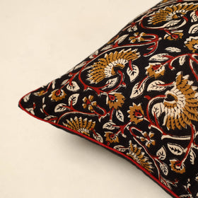  Black Cotton Block Printed Bagru Cushion Cover
