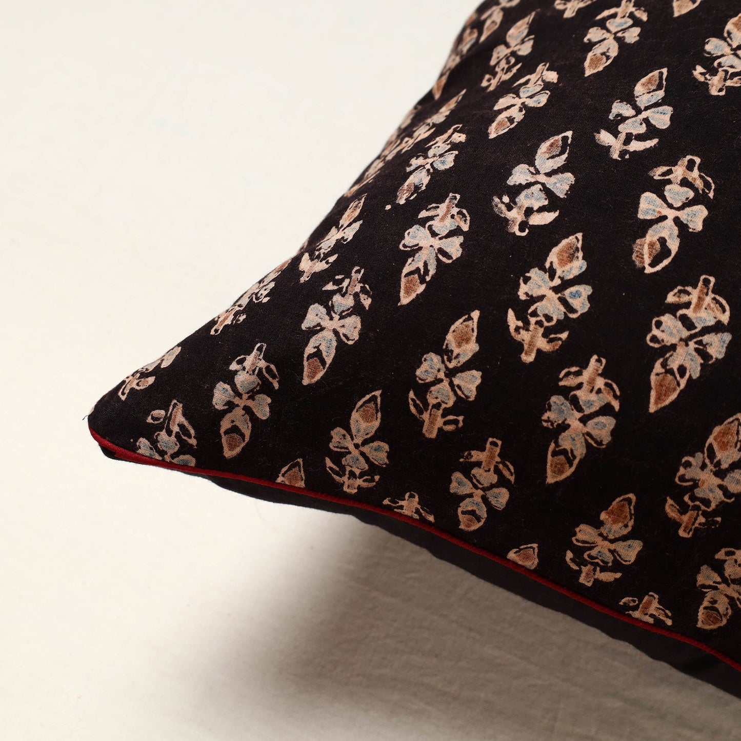 Authentic Black Ajrakh Cushion Cover at iTokri.Com