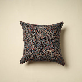 Black Ajrakh Block Print Cotton Cushion Cover