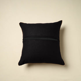 Black Ajrakh Block Print Cotton Cushion Cover