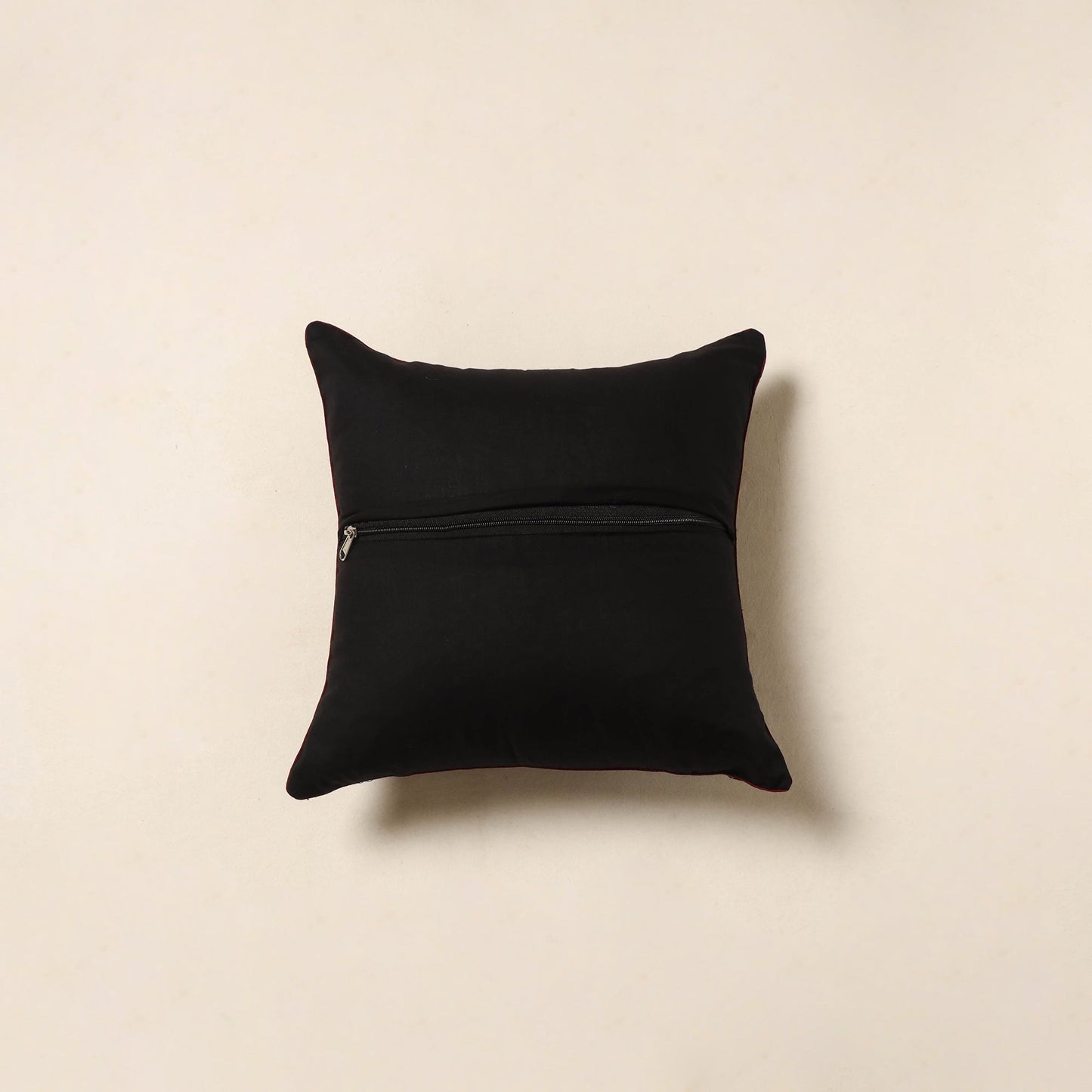 Black - cotton cushion cover 21 - handcrafted