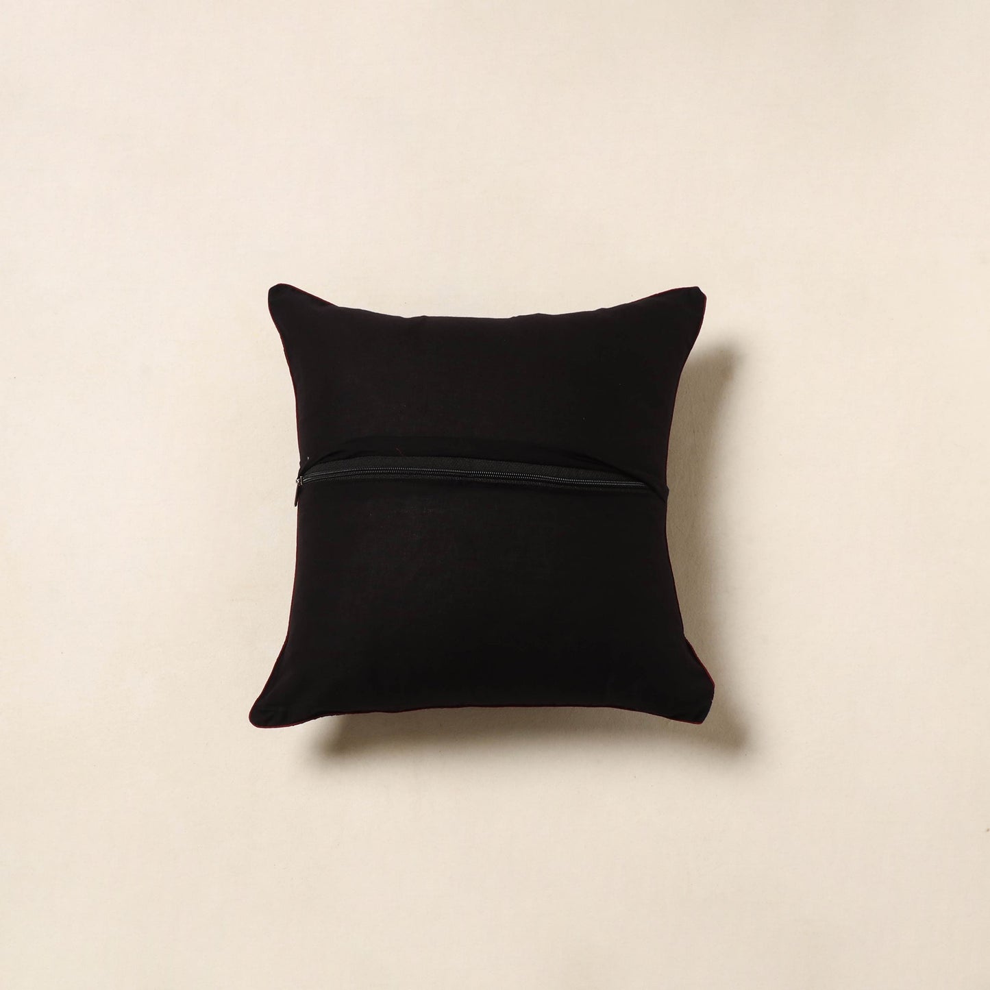 Black - cotton cushion cover 26 - handcrafted