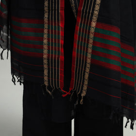  Black Cotton Dharwad Kurta Set with Palazzo & Dupatta