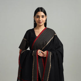  Black Cotton Dharwad Kurta Set with Palazzo & Dupatta