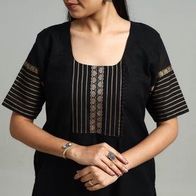  Black Cotton Dharwad Kurta Set with Palazzo & Dupatta