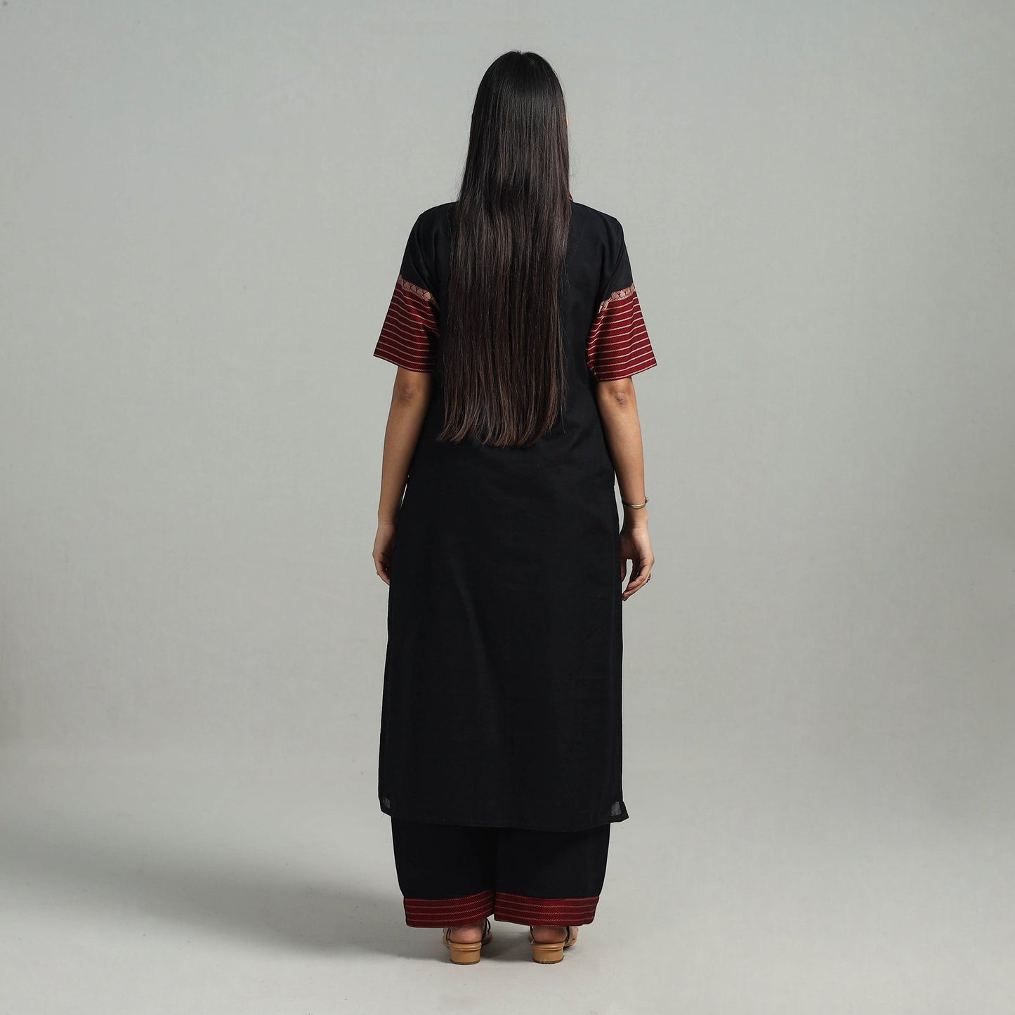 Buy Black Cotton Dharwad Kurta Set with Palazzo & Dupatta