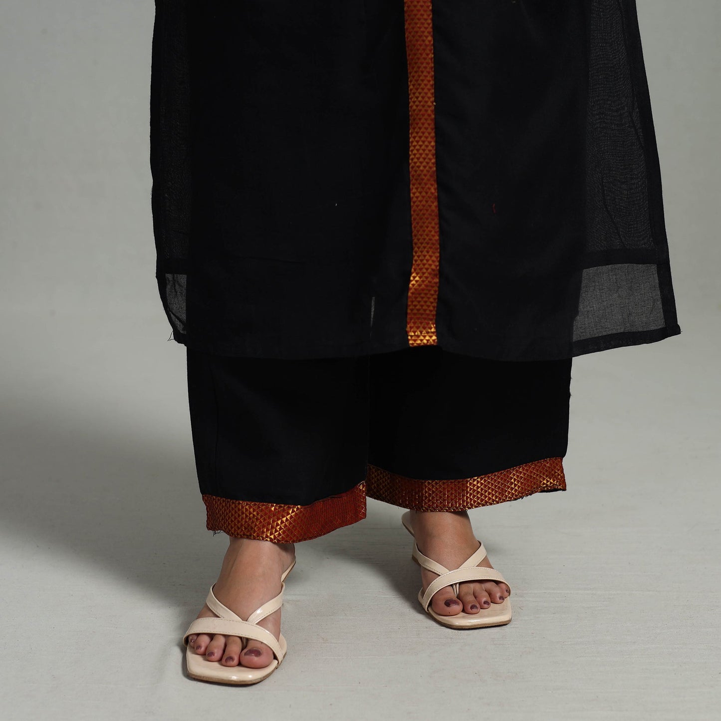 Buy Cotton Black Dharwad Kurta Set with Palazzo & Dupatta
