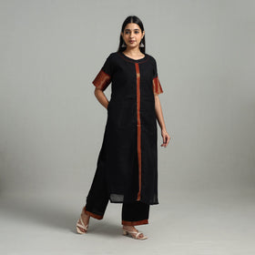 Buy Cotton Black Dharwad Kurta Set with Palazzo & Dupatta