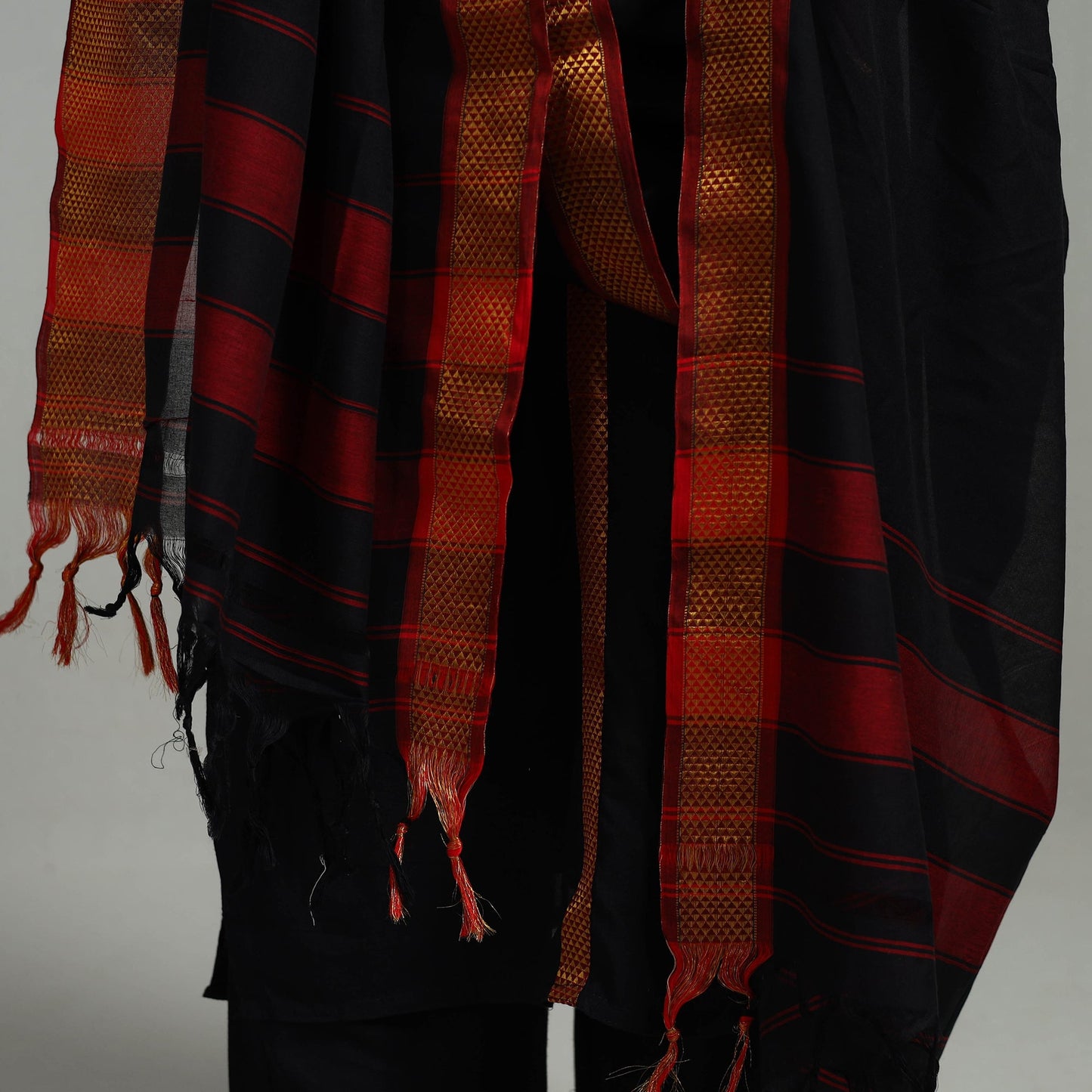 Buy Cotton Black Dharwad Kurta Set with Palazzo & Dupatta