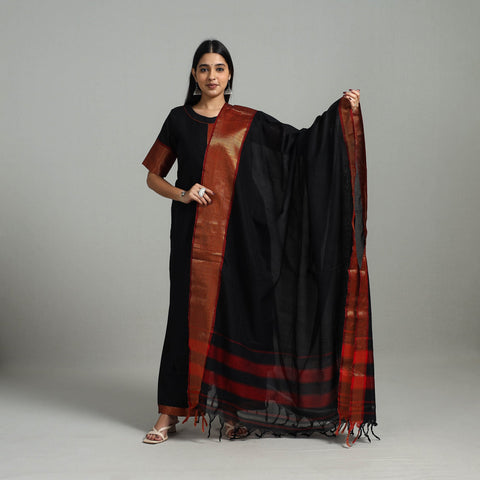 Buy Cotton Black Dharwad Kurta Set with Palazzo & Dupatta