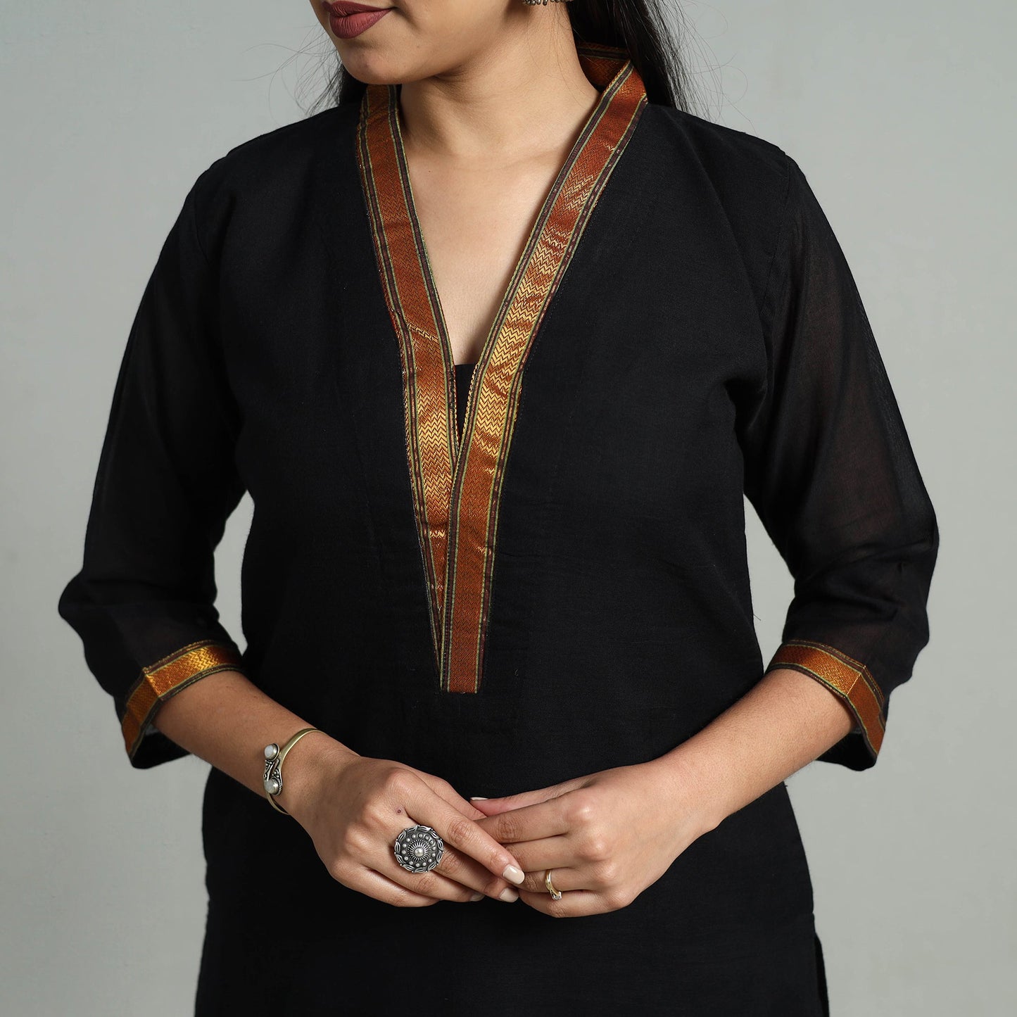 Buy Cotton Black Dharwad Kurta Set with Palazzo & Dupatta