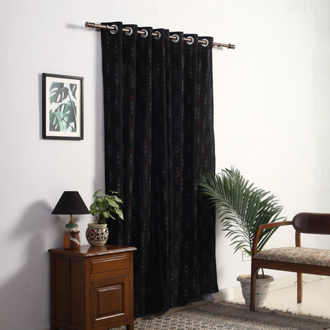 Buy Cotton Door Black Pochampally Ikat Curtain