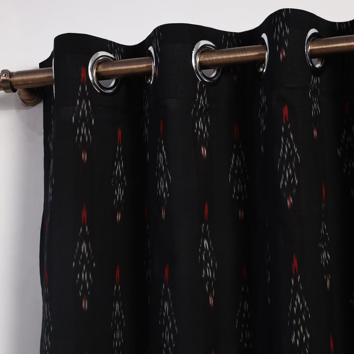 Buy Cotton Door Black Pochampally Ikat Curtain