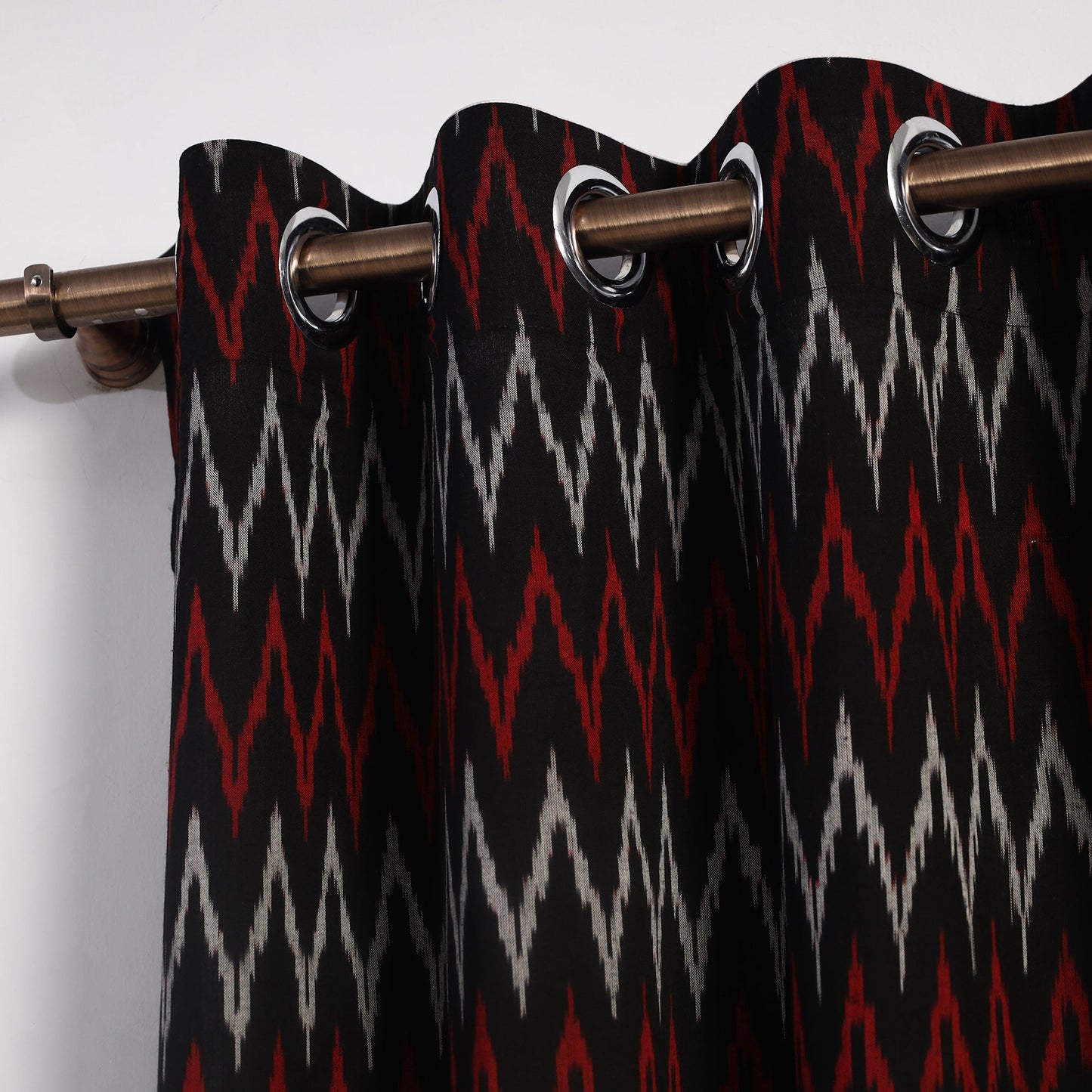  Cotton Door Black Pochampally Ikat Curtain