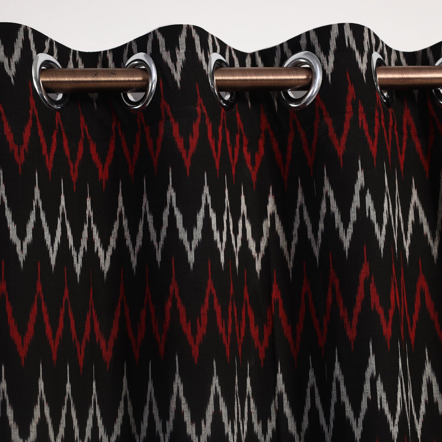  Cotton Door Black Pochampally Ikat Curtain