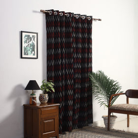  Cotton Door Black Pochampally Ikat Curtain