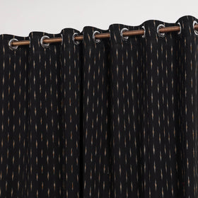 Black - cotton door pochampally ikat curtain (7 x 3 feet)