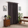 Black - cotton door pochampally ikat curtain (7 x 3 feet)