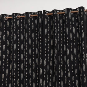 Black - cotton door pochampally ikat curtain (7 x 3 feet)