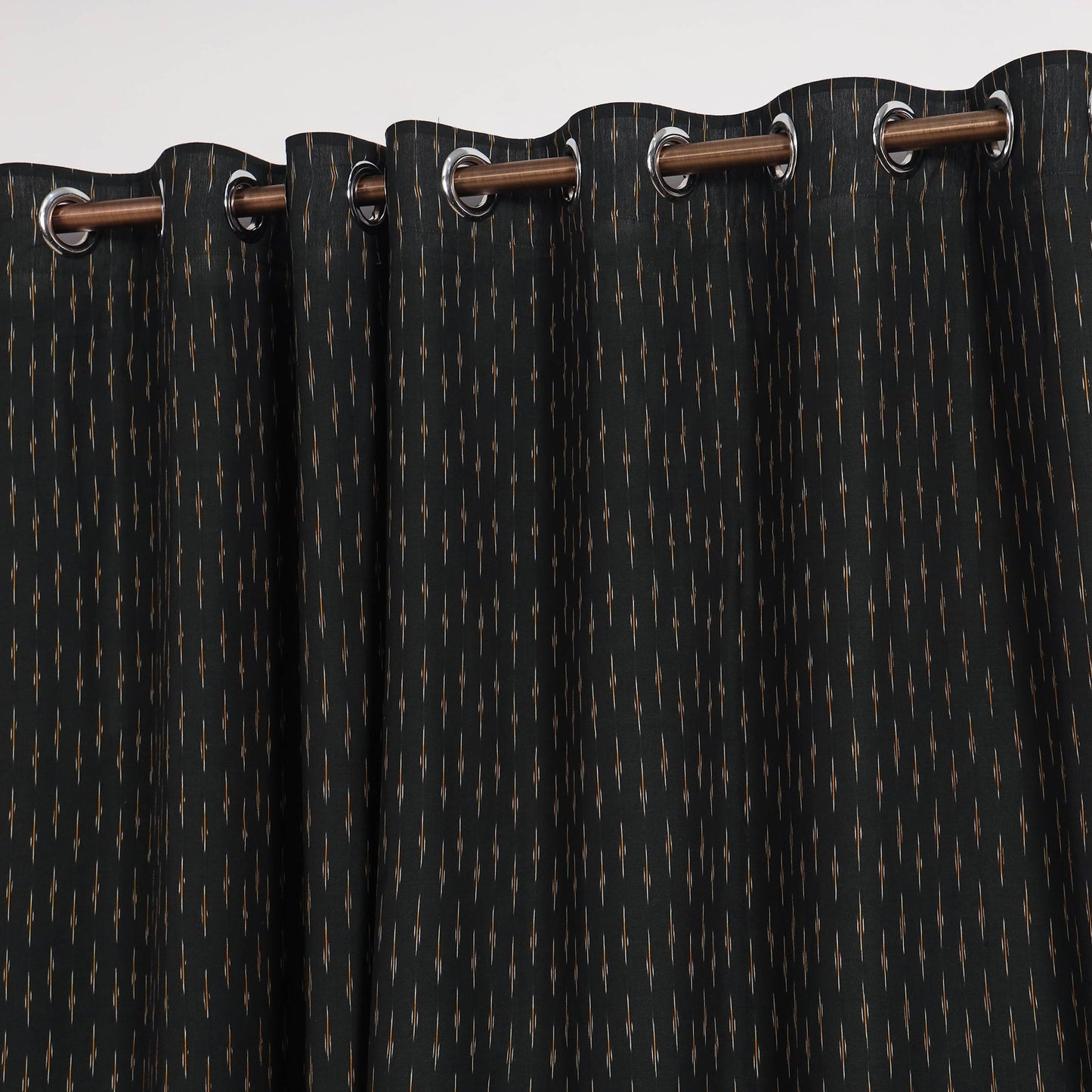 Black - cotton door pochampally ikat curtain (7 x 3 feet)