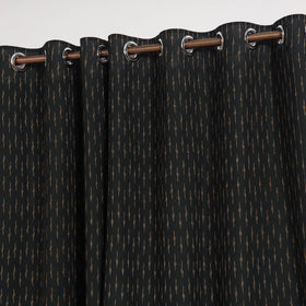 Black - cotton door pochampally ikat curtain (7 x 3 feet)