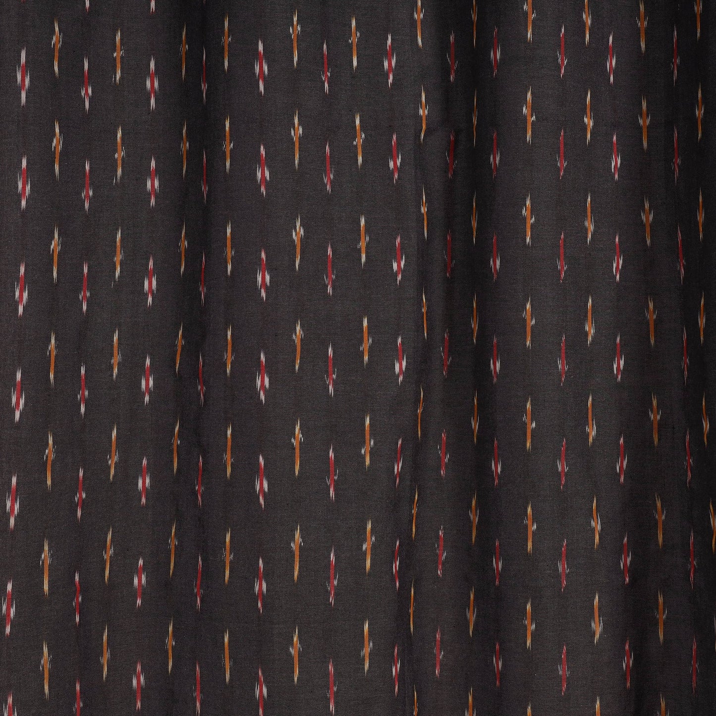 Black - cotton door pochampally ikat curtain (7 x 3 feet)