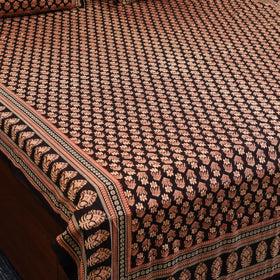 Black - cotton double bagru bed sheet set (108 x 90 in) 07